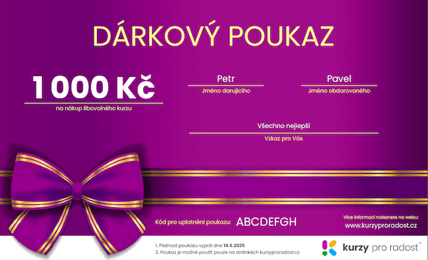 Dárkový poukaz v hodnotě 1 000 Kč
